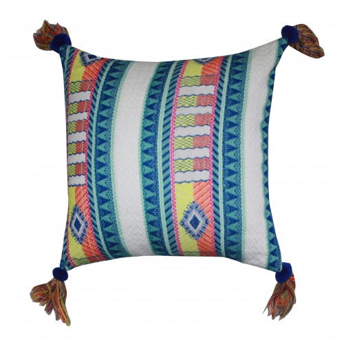 Multi-color tassel cushion